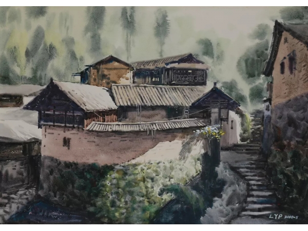 林影萍 《晨》 水彩  40x55cm